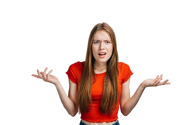 PSD gratuito mujer expresiva gesticulando