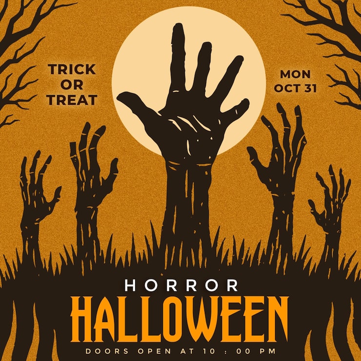 PSD gratuito noche de halloween de terror