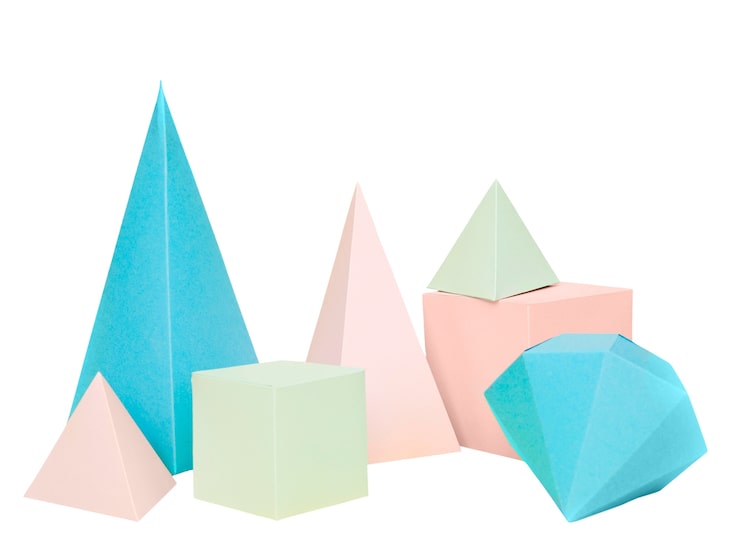 PSD gratuito objetos de papel abstractos aislados sobre un fondo blanco