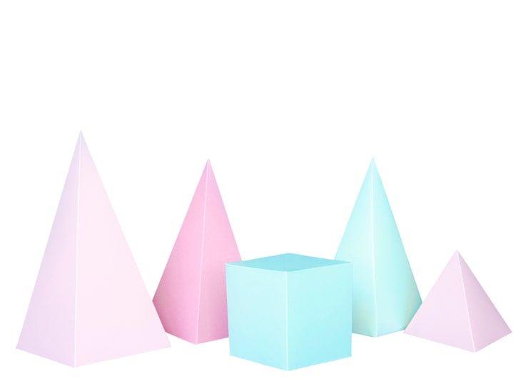PSD gratuito objetos de papel abstractos aislados sobre un fondo blanco