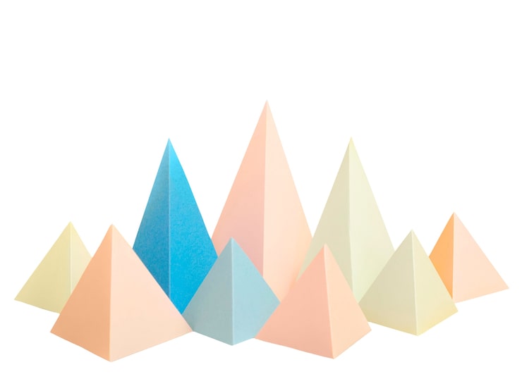 PSD gratuito objetos de papel abstractos aislados sobre un fondo blanco