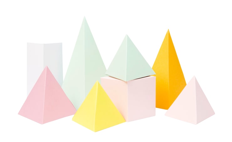 PSD gratuito objetos de papel abstractos aislados sobre un fondo blanco