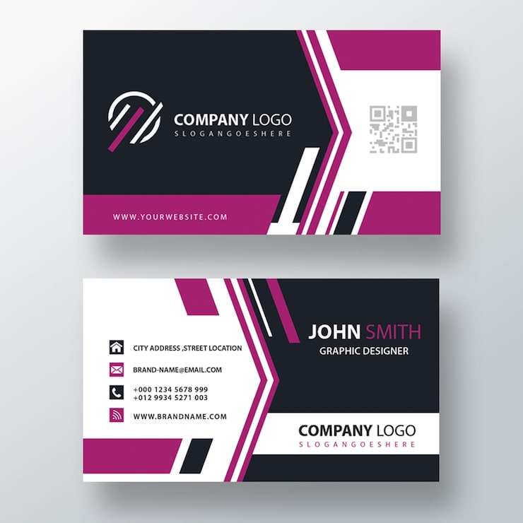 Gratis PSD paarse bedrijfskaart