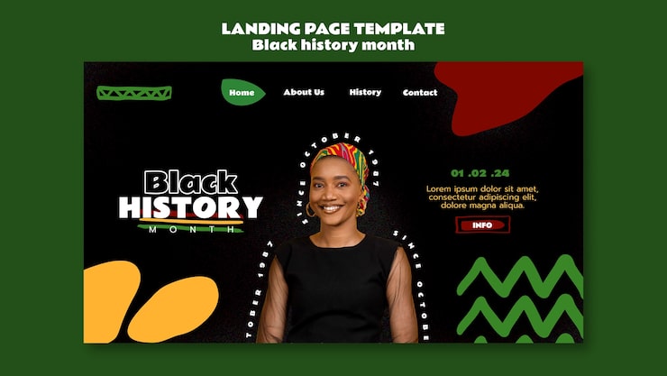 PSD gratuito página de inicio de la celebración del mes de la historia negra