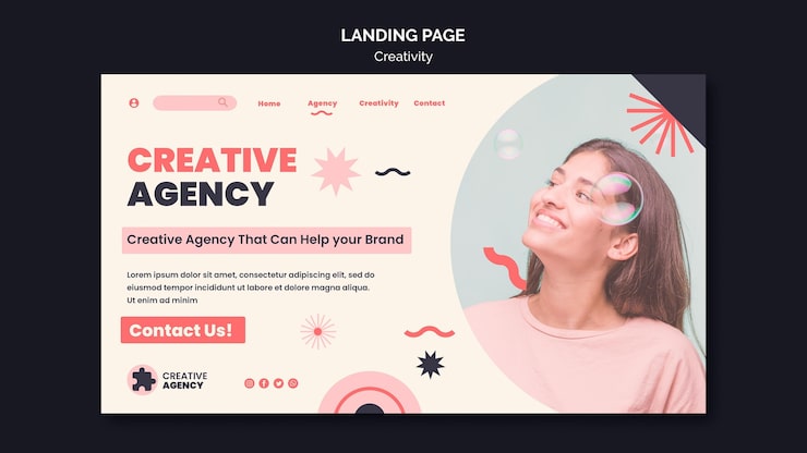 PSD gratuito página de inicio de creatividad