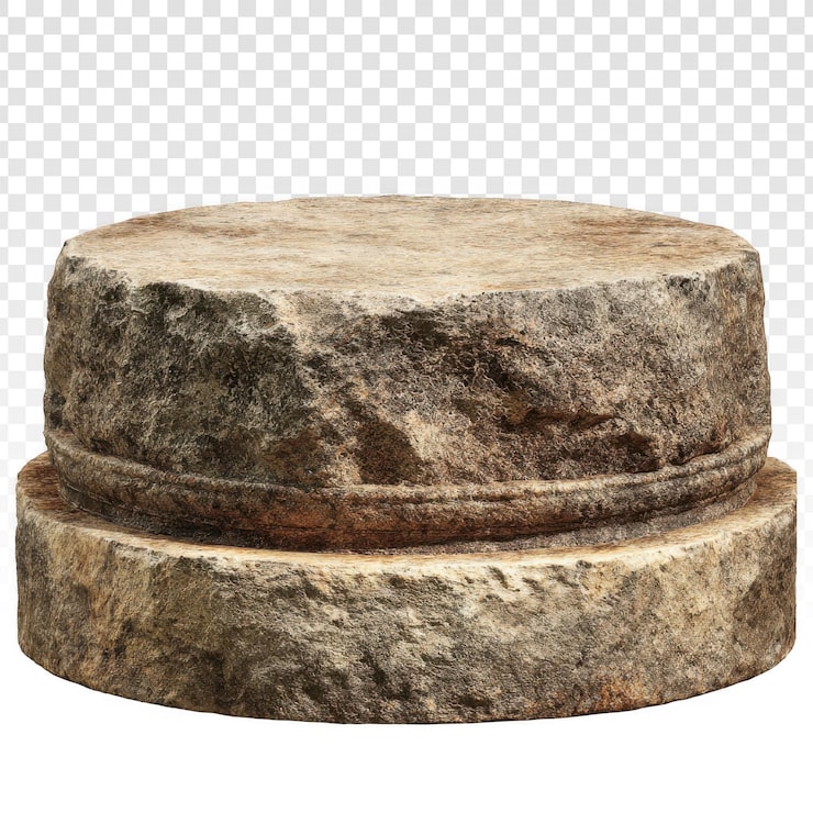 PSD gratuito un pedestal de piedra antiguo y desgastado aislado sobre un fondo negro