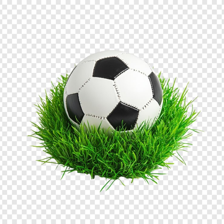 PSD gratuito una pelota de fútbol en la hierba verde exuberante