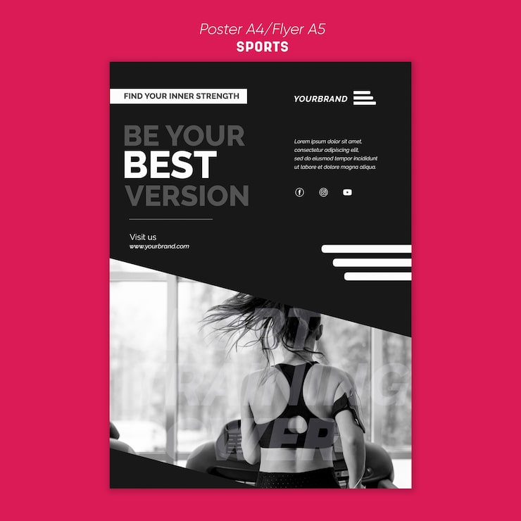 PSD gratuito plantilla de anuncio de flyer deportivo