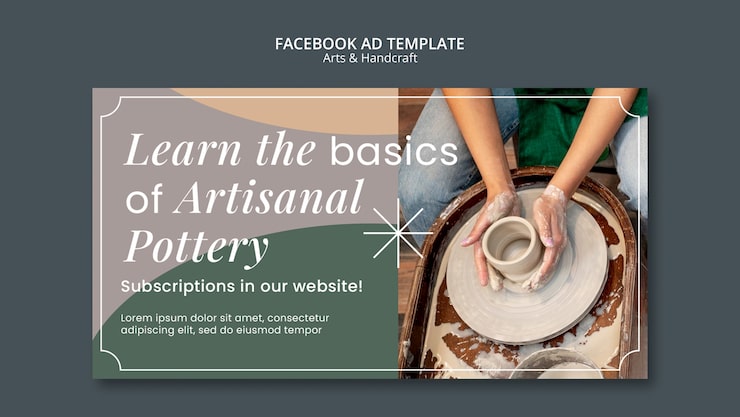 PSD gratuito plantilla de arte y artesanía de diseño plano