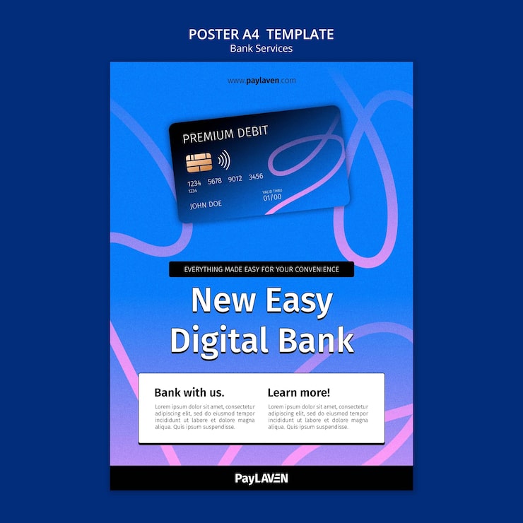 PSD gratuito plantilla de banca digital degradada