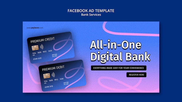 PSD gratuito plantilla de banca digital degradada