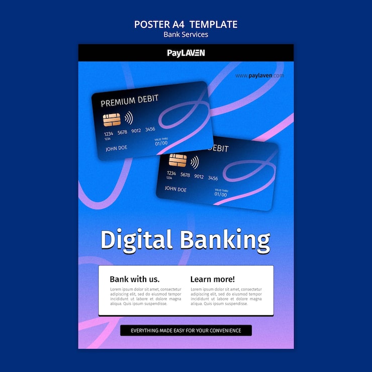 PSD gratuito plantilla de banca digital degradada