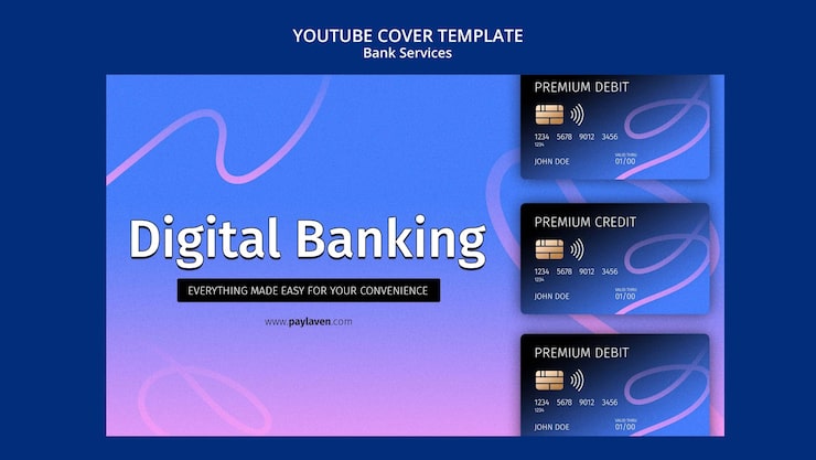 PSD gratuito plantilla de banca digital degradada
