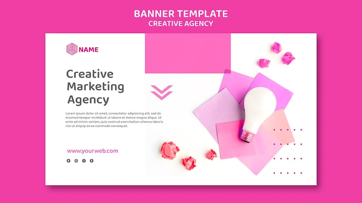 PSD gratuito plantilla de banner de agencia creativa