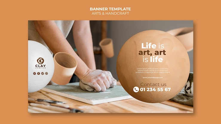 PSD gratuito plantilla de banner de artes y artesanía