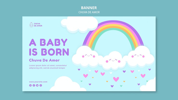 PSD gratuito plantilla de banner de chuva de amor