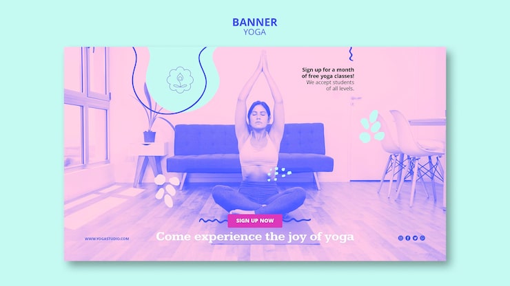 PSD gratuito plantilla de banner clases de yoga