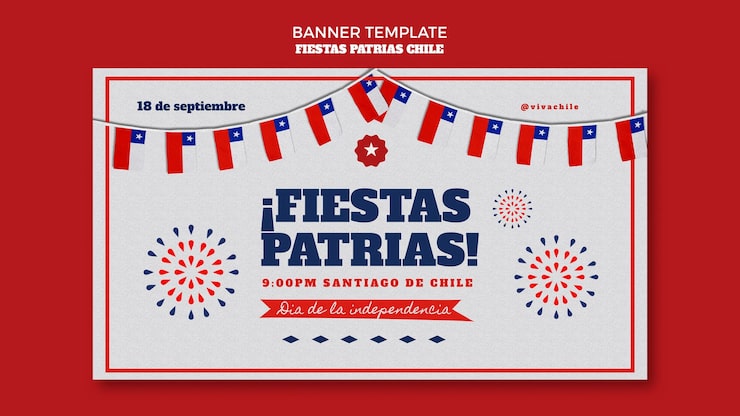 PSD gratuito plantilla de banner del día internacional de chile