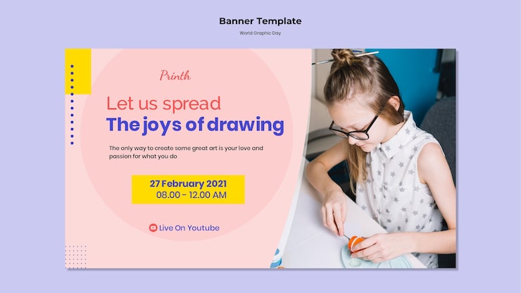 PSD gratuito plantilla de banner del día mundial de los gráficos