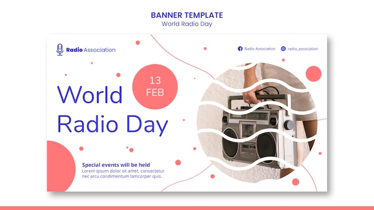 PSD gratuito plantilla de banner del día mundial de la radio