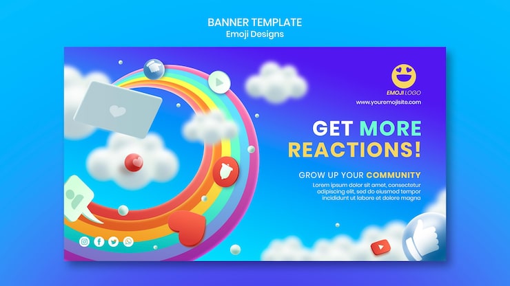 PSD gratuito plantilla de banner de diseño de emoji