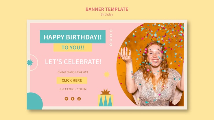 PSD gratuito plantilla de banner de feliz cumpleaños