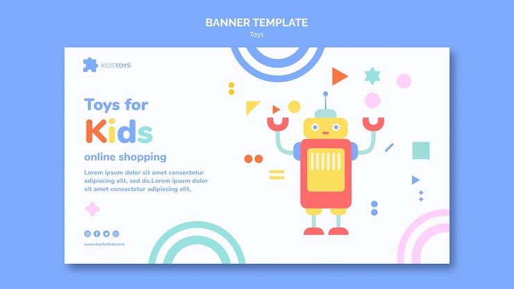 PSD gratuito plantilla de banner horizontal para juguetes de niños online