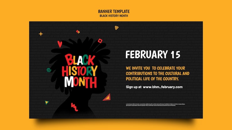 PSD gratuito plantilla de banner del mes de la historia negra