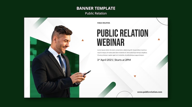 PSD gratuito plantilla de banner de relaciones públicas