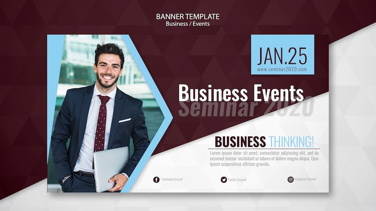 PSD gratuito plantilla de banner de seminario de eventos empresariales