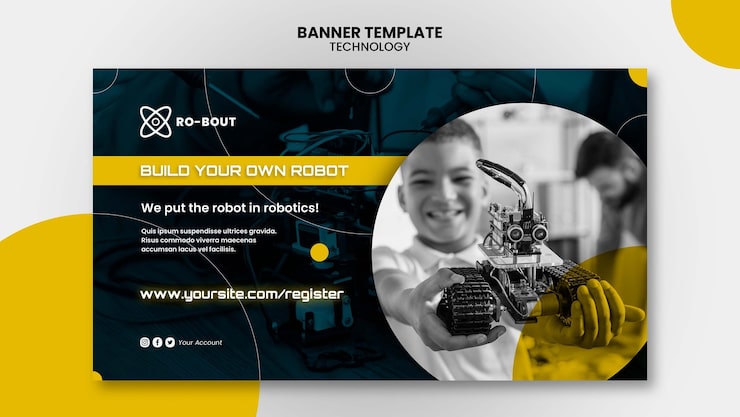 PSD gratuito plantilla de banner de tecnología
