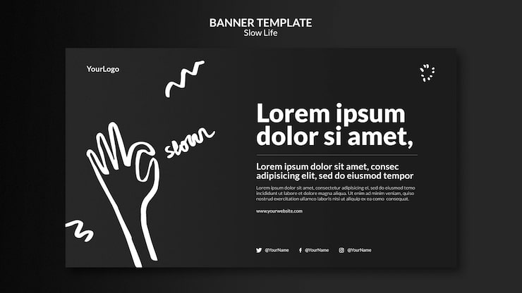 PSD gratuito plantilla de banner de vida lenta