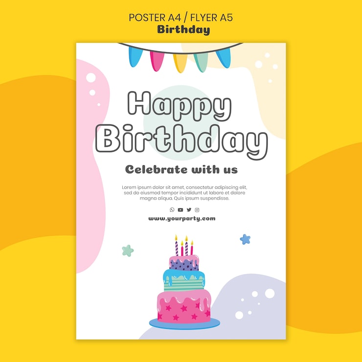 PSD gratuito plantilla de cartel de feliz cumpleaños