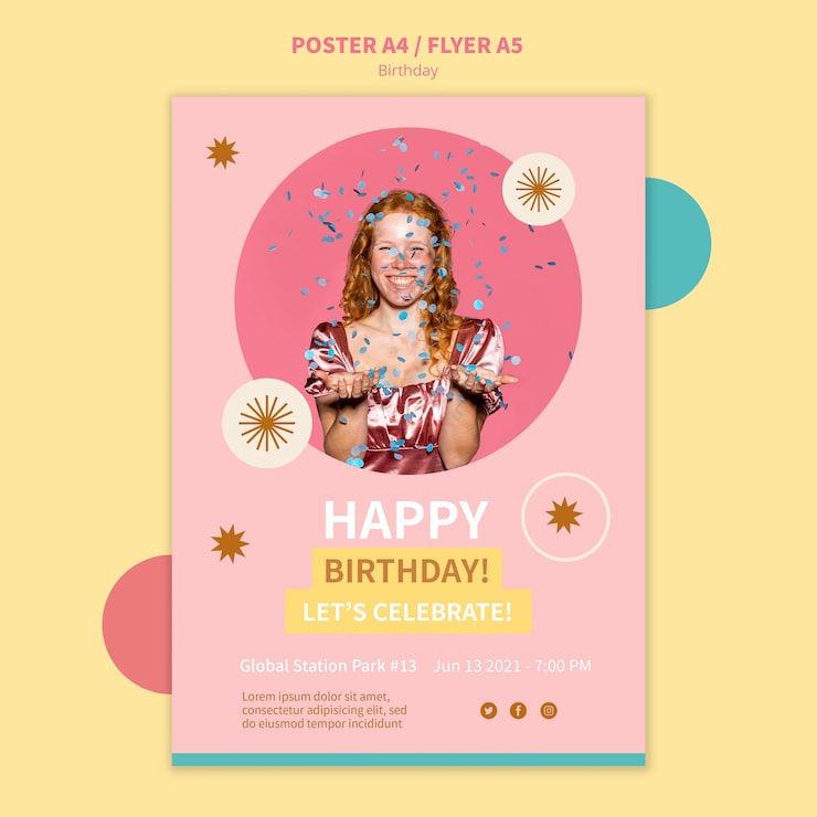 PSD gratuito plantilla de cartel de feliz cumpleaños