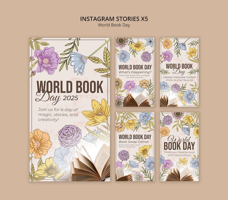 PSD gratuito plantilla de celebración del día mundial del libro