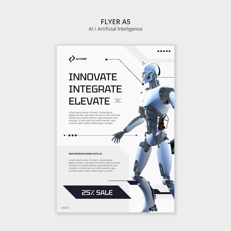 PSD gratuito plantilla de concepto de inteligencia artificial