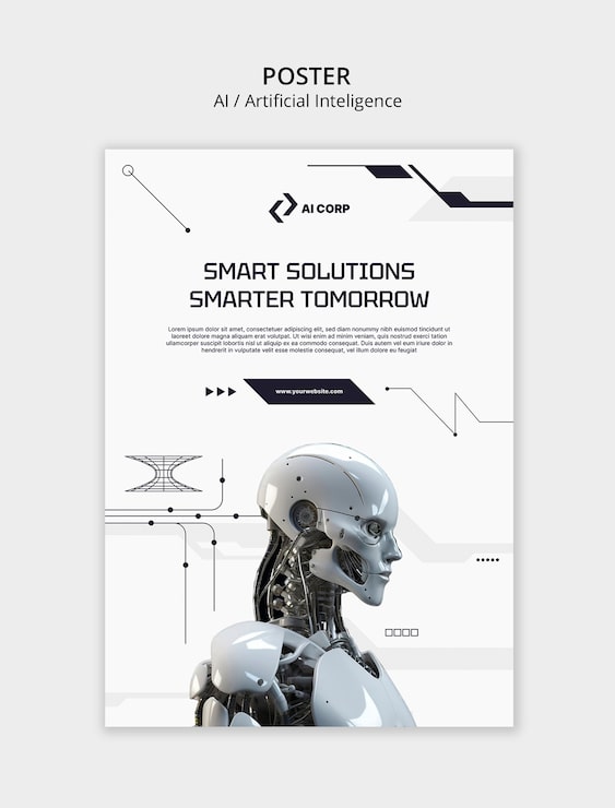 PSD gratuito plantilla de concepto de inteligencia artificial