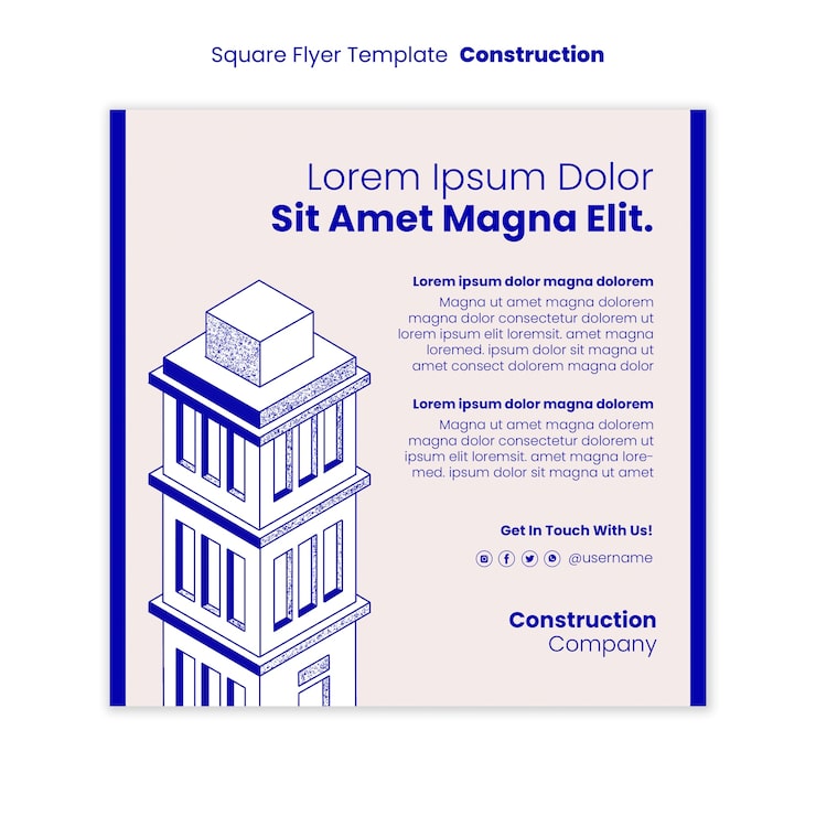 PSD gratuito plantilla de construcción de diseño plano