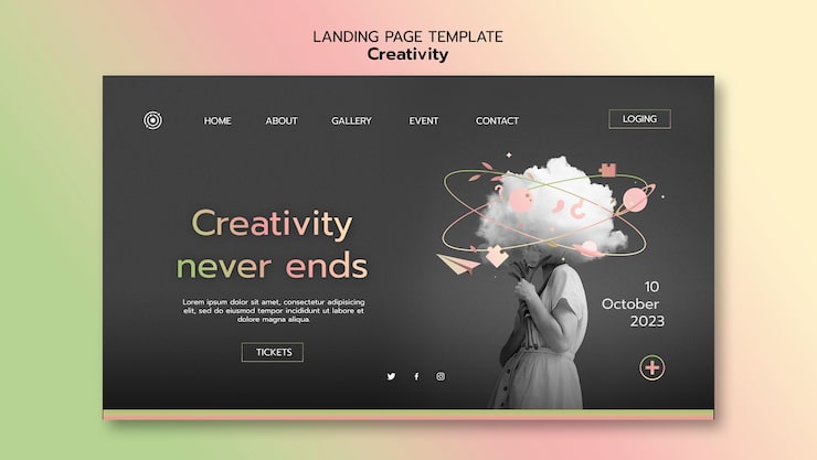 PSD gratuito plantilla de creatividad de diseño plano