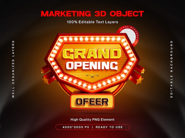 PSD gratuito plantilla de diseño de banner de gran inauguración
