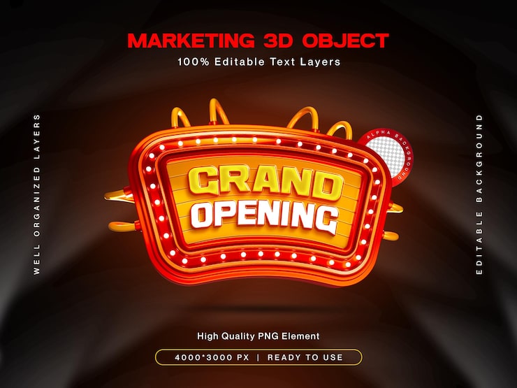 PSD gratuito plantilla de diseño de banner de gran inauguración