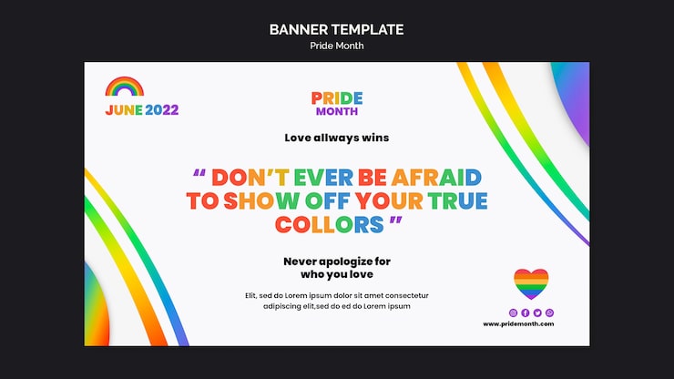 PSD gratuito plantilla de diseño de banner del mes del orgullo
