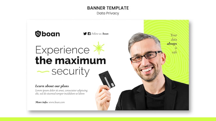 PSD gratuito plantilla de diseño de banner de privacidad de datos