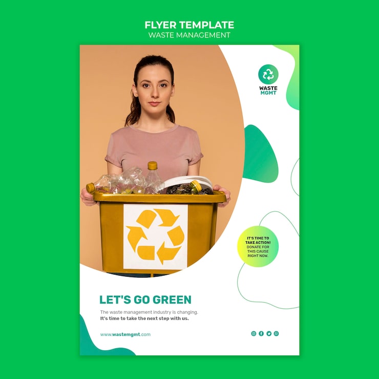 PSD gratuito plantilla de diseño de cartel de gestión de residuos