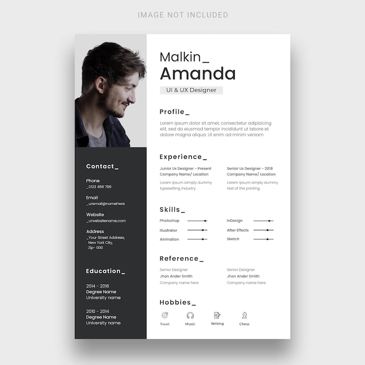 PSD gratuito plantilla de diseño de curriculum vitae o cv limpio