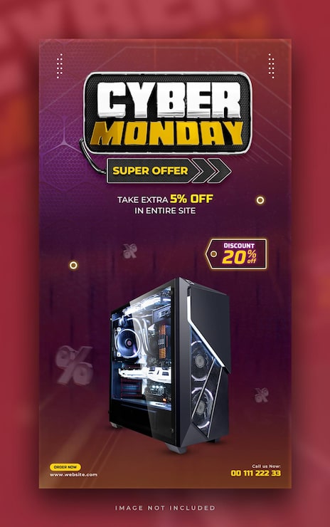 PSD gratuito plantilla de diseño de historia de redes sociales de superoferta de cyber monday