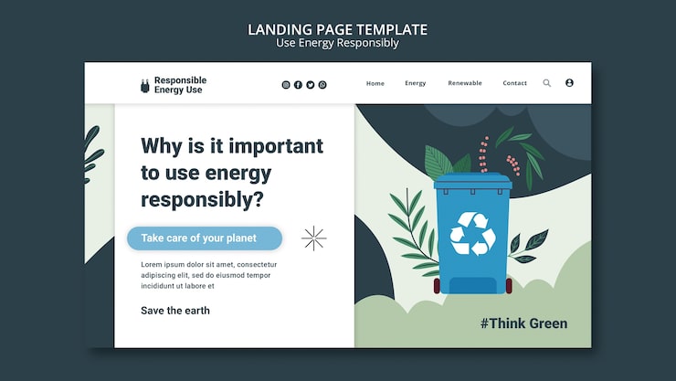PSD gratuito plantilla de energía renovable de diseño plano