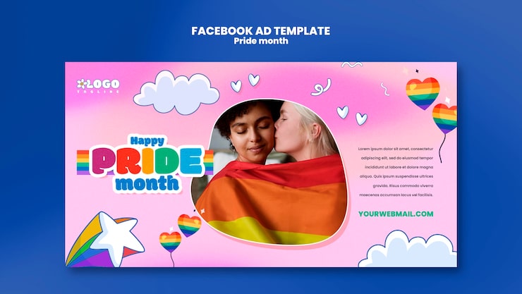 PSD gratuito la plantilla de facebook para la celebración del mes del orgullo