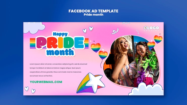 PSD gratuito la plantilla de facebook para la celebración del mes del orgullo