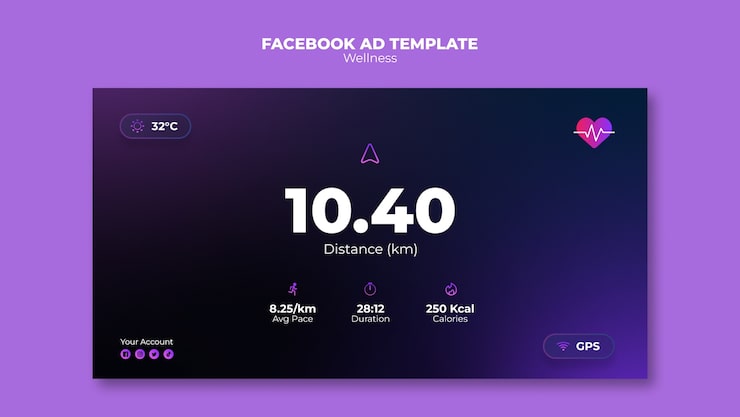 PSD gratuito plantilla de facebook de concepto de bienestar